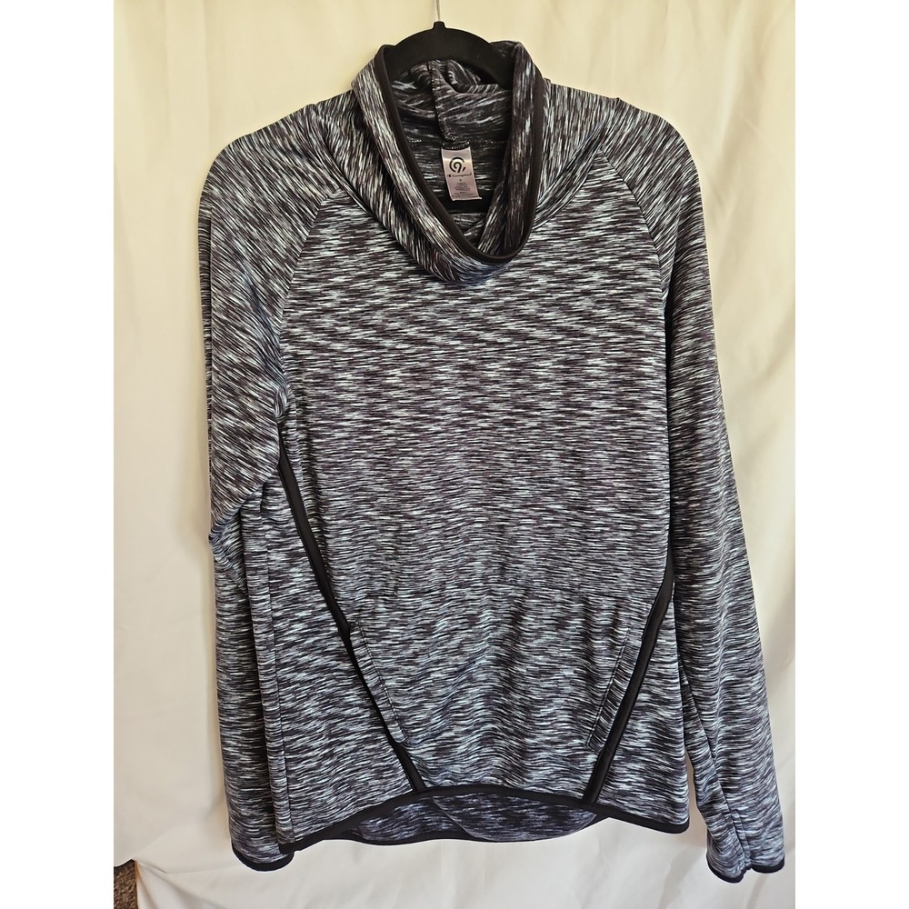 C9 Champion Pullover Women Small Gray Excellent Space Dye Cowl Neck Activewear